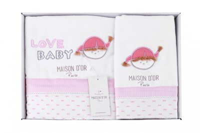 Детский набор полотенец Maison Dor LOVE BABY розовый 
